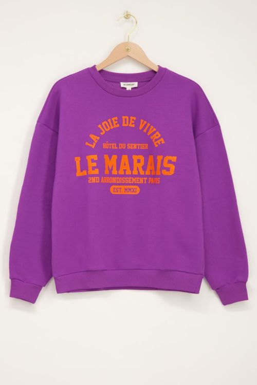 Paarse sweater la joie de vivre