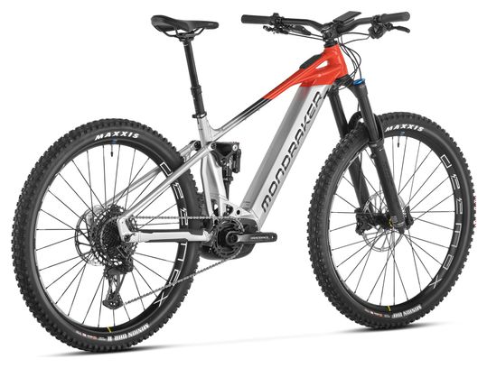 VTT Électrique Tout-Suspendu Mondraker Crafty R Sram GX/NX Eagle 12V 750 Wh 29'' Argent Rouge Flame 2024