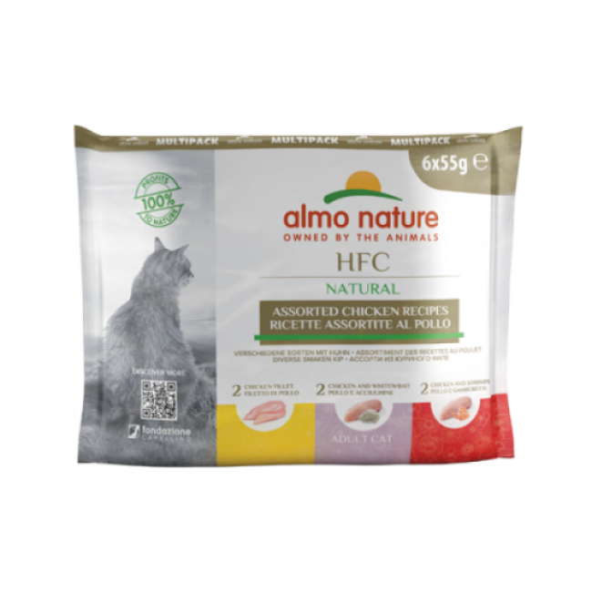 Pâtée pour chat Almo Nature HFC Jelly - Lot de 6 sachets en gelée x 55 g