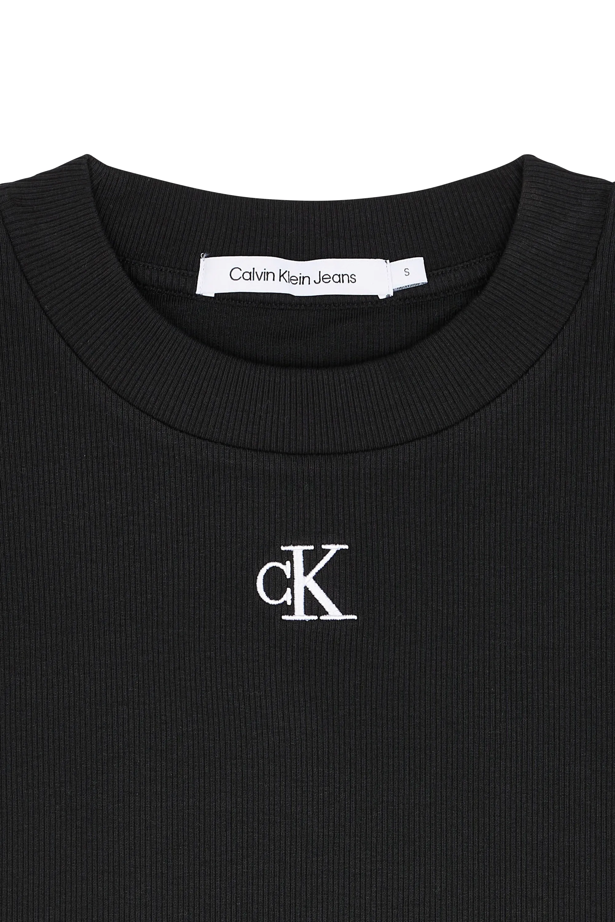 CALVIN KLEIN JEANS T-shirt CK RIB CROPPED SLIM Noir