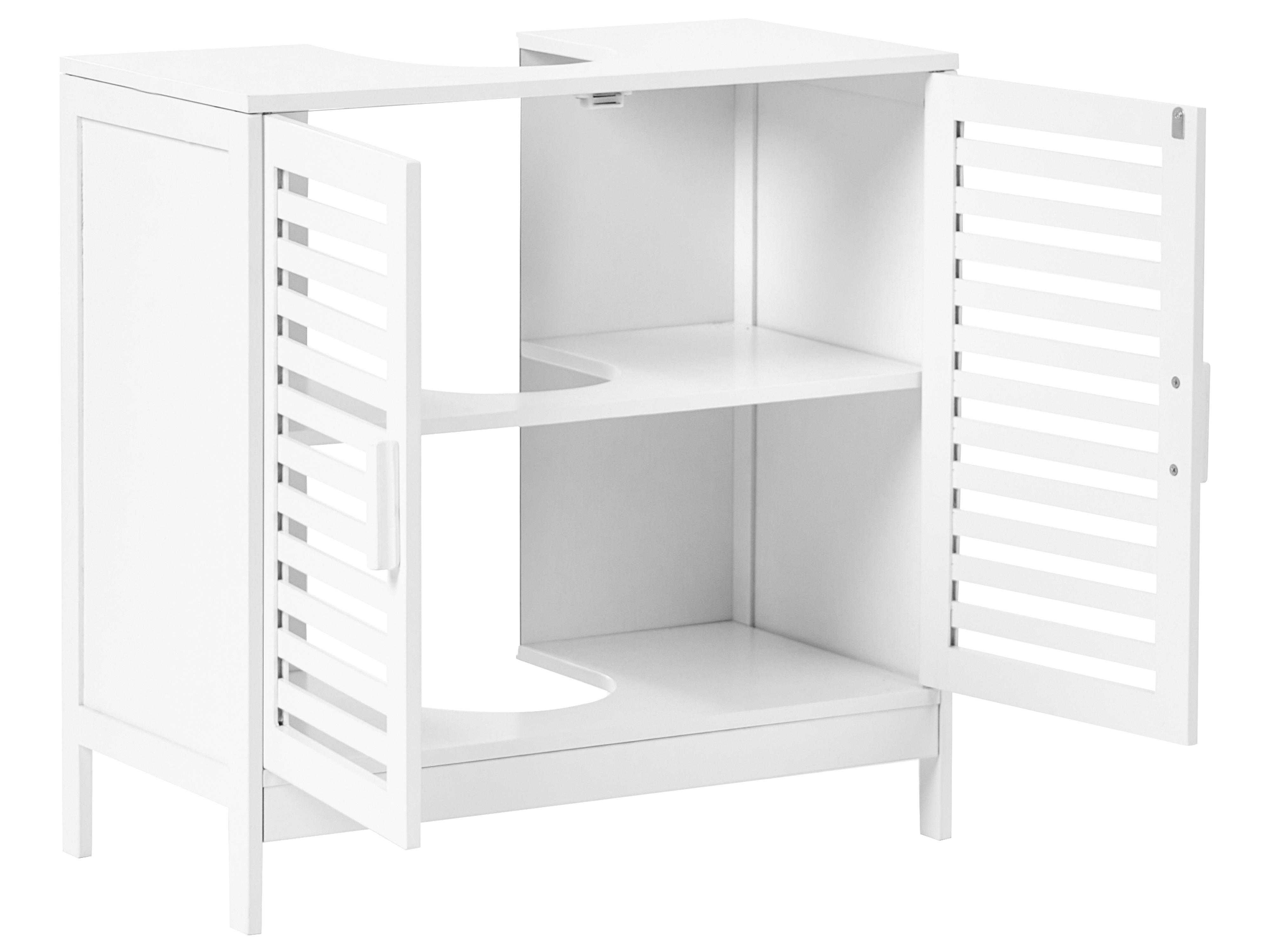 Wastafelkast MISSOULA Bamboehout 60 cm Wit
