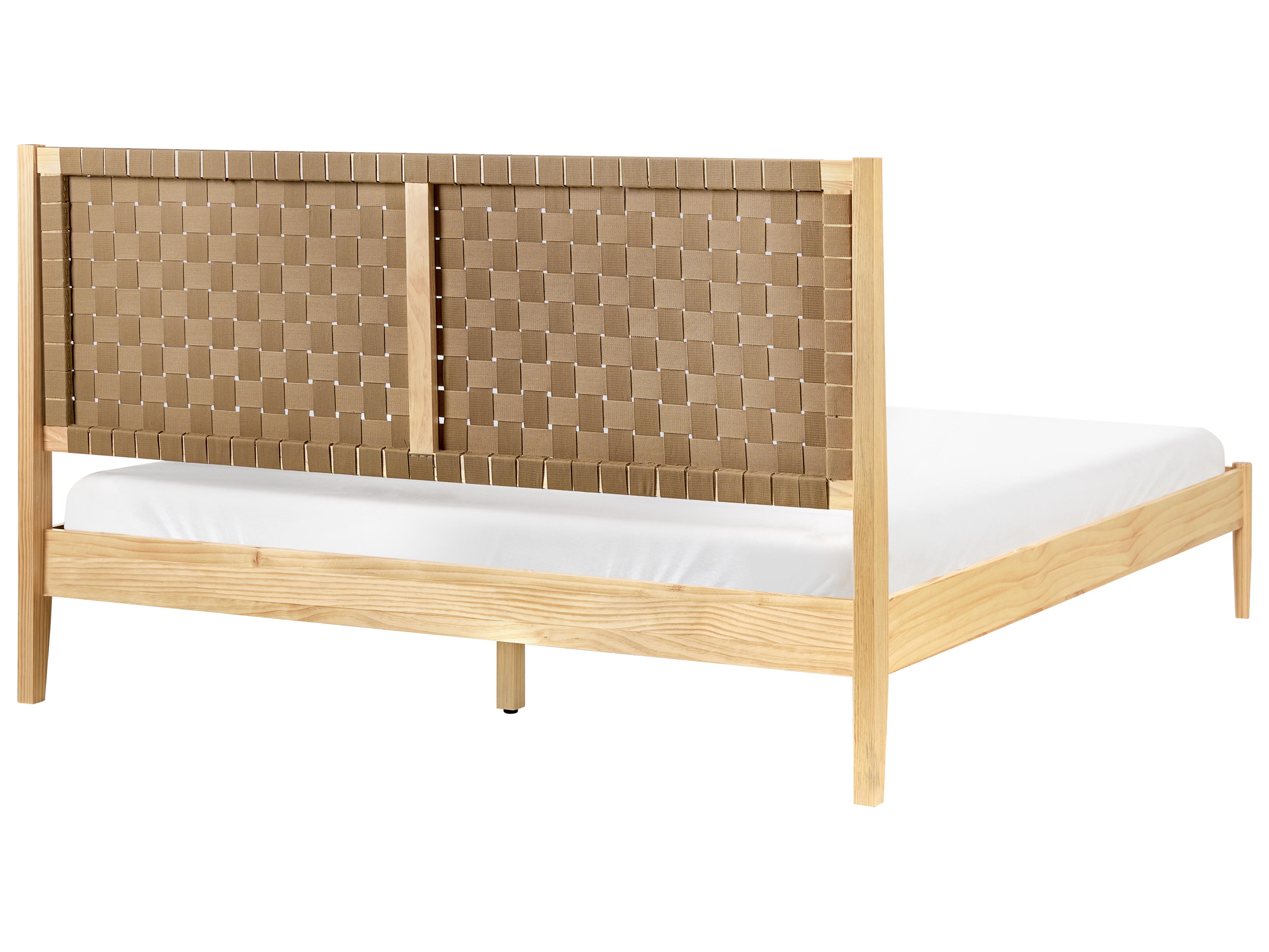 Bed Dennenhout BRUNEMONT 180 x 200 cm Lichtbruin