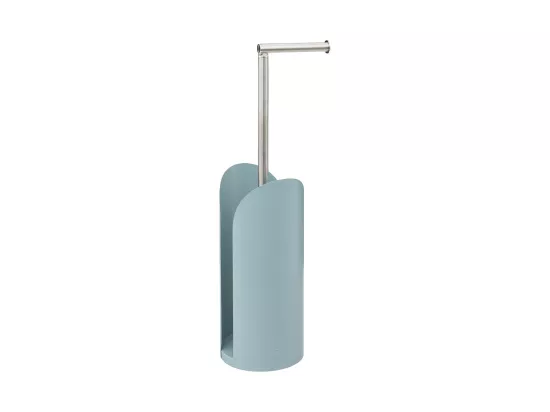 Dérouleur papier toilette WC avec réserve en métal Bleu artic H 60 cm