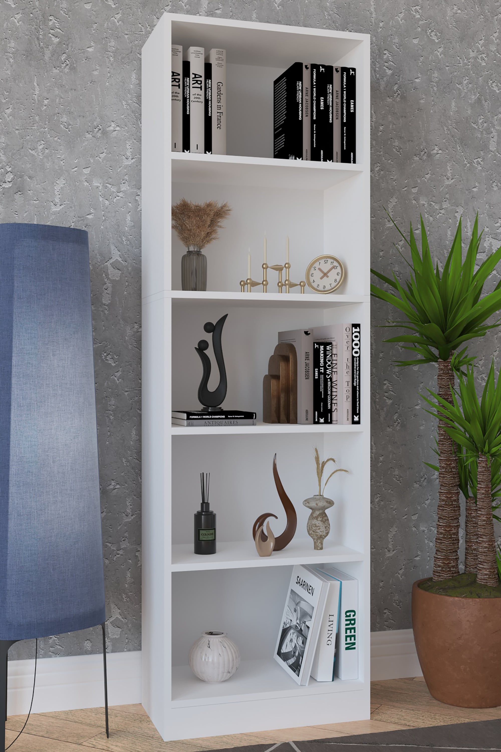 VCM Holz Aufbewahrung Stand Regal Bücherregal Deko Bücher Standregal Dilos XL 5-fach