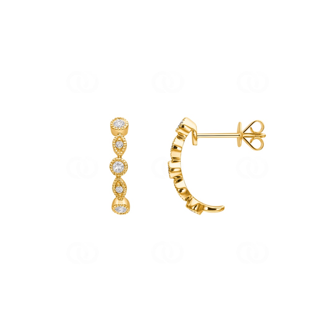 Ohrstecker 750/18 K Gelbgold mit Diamanten 0.19 ct H/si