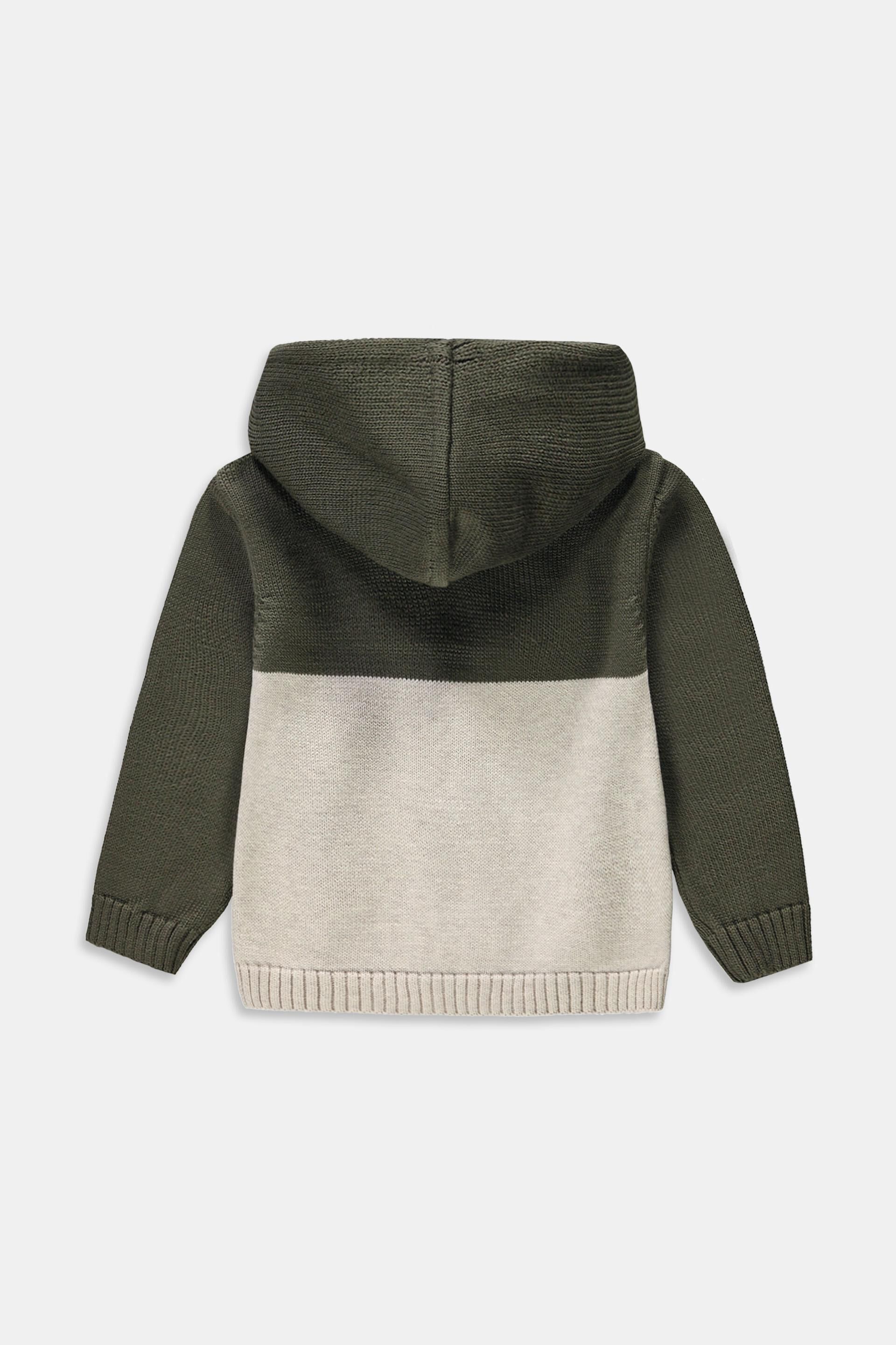 Pull en maille zippé à capuche