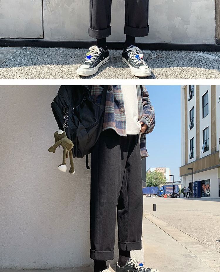 FOEV - Effen cropped rechte broek