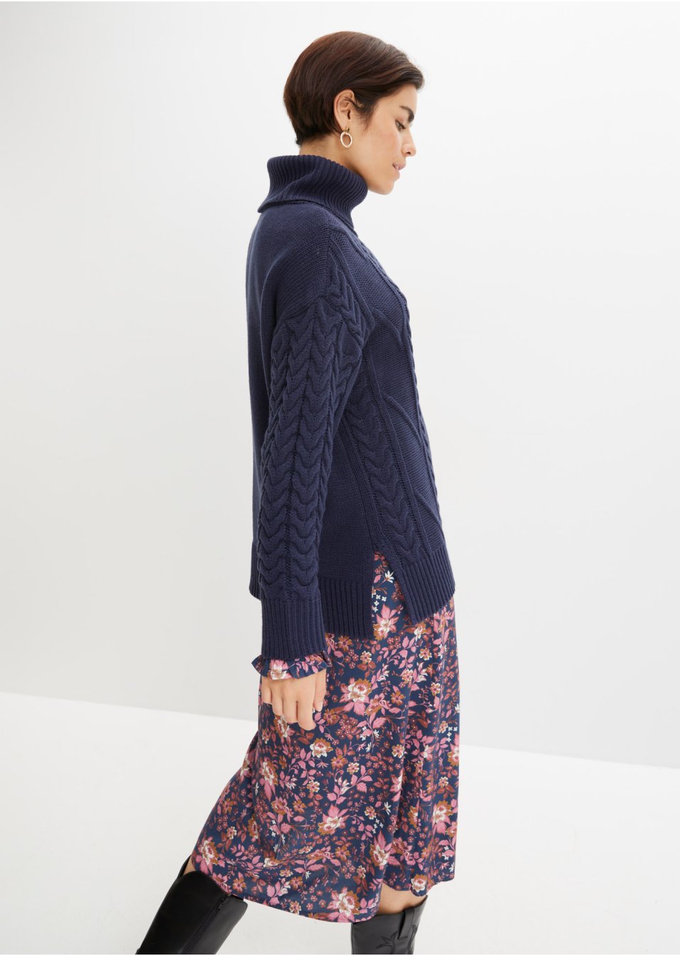 Pull col roulé