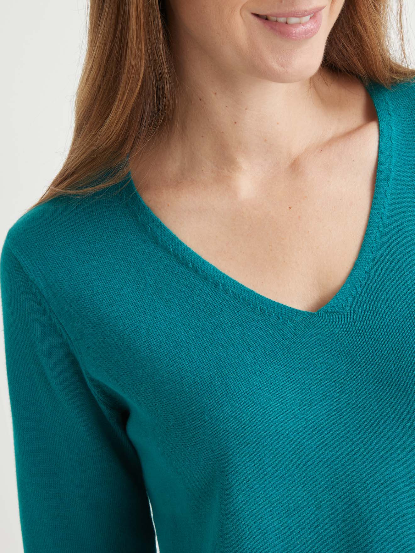 Pull tunique maille fine col V