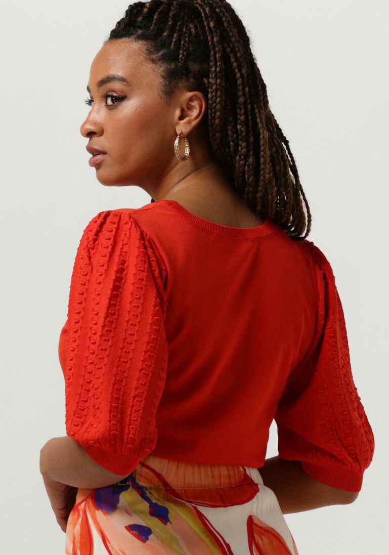 JANSEN AMSTERDAM oranje jansen amsterdam top k136 knitted top 3/4 puffed sleeve