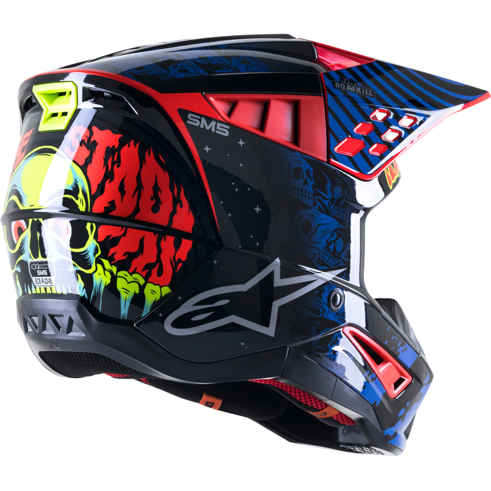 Alpinestars - Casque Supertech S-M5 Solar Flare Noir Brillant / Bleu / Rouge