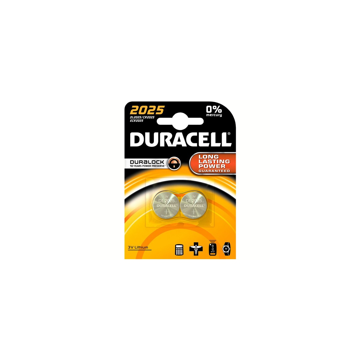 Duracell batteri CR2025 (2 stk)