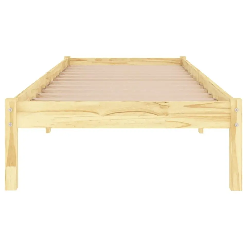 vidaXL - Bed frame met lattenbodem - Naturel - Massief grenenhout - 90x190 cm