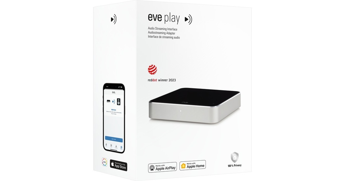 evePlay netwerkspeler  (Zilver/zwart, AirPlay, LAN, 2.4/5 GHz Wi-Fi)