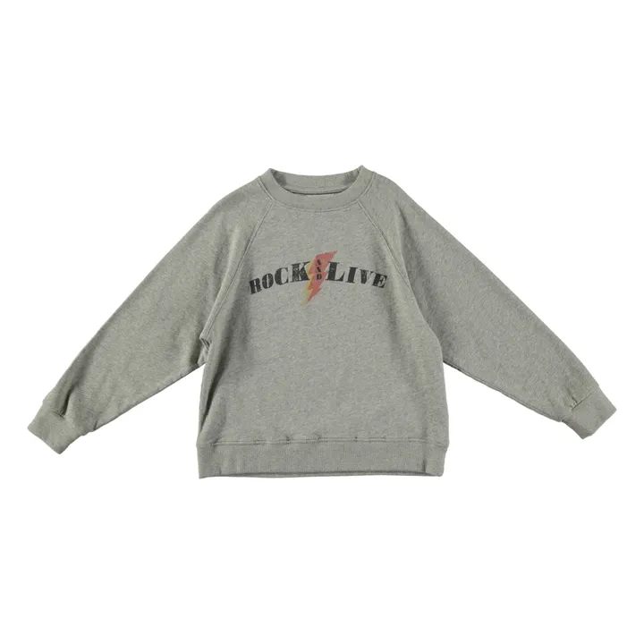 Tocoto Vintage Sweat Rock & Live Coton Bio | Gris chiné