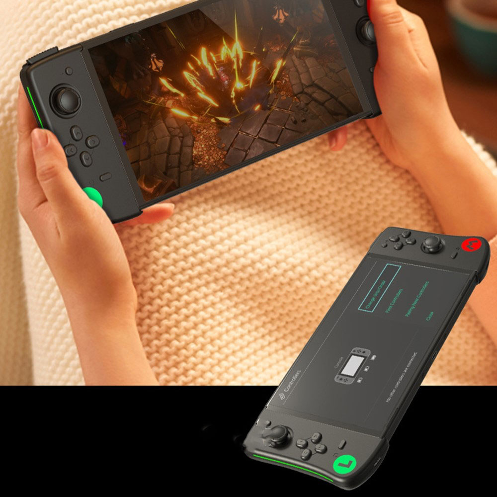 (2er Set) Wireless Controller Gamepad mit RGB Beleuchtung kompatibel mit Switch / OLED - Rot / Blau