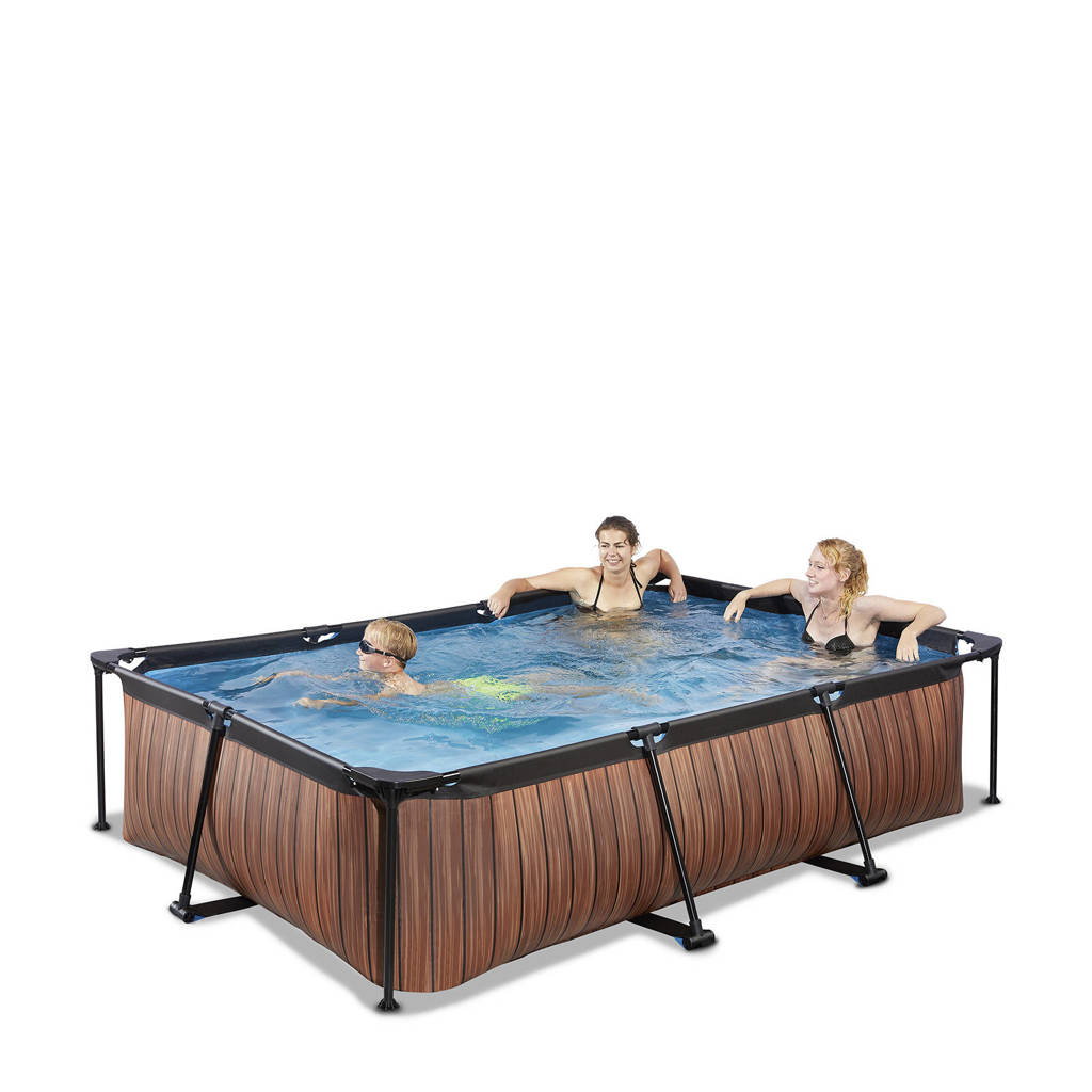 super fijn badFrame Pool 300x200x65cm (12v Cartridge filter) - Houtbruin