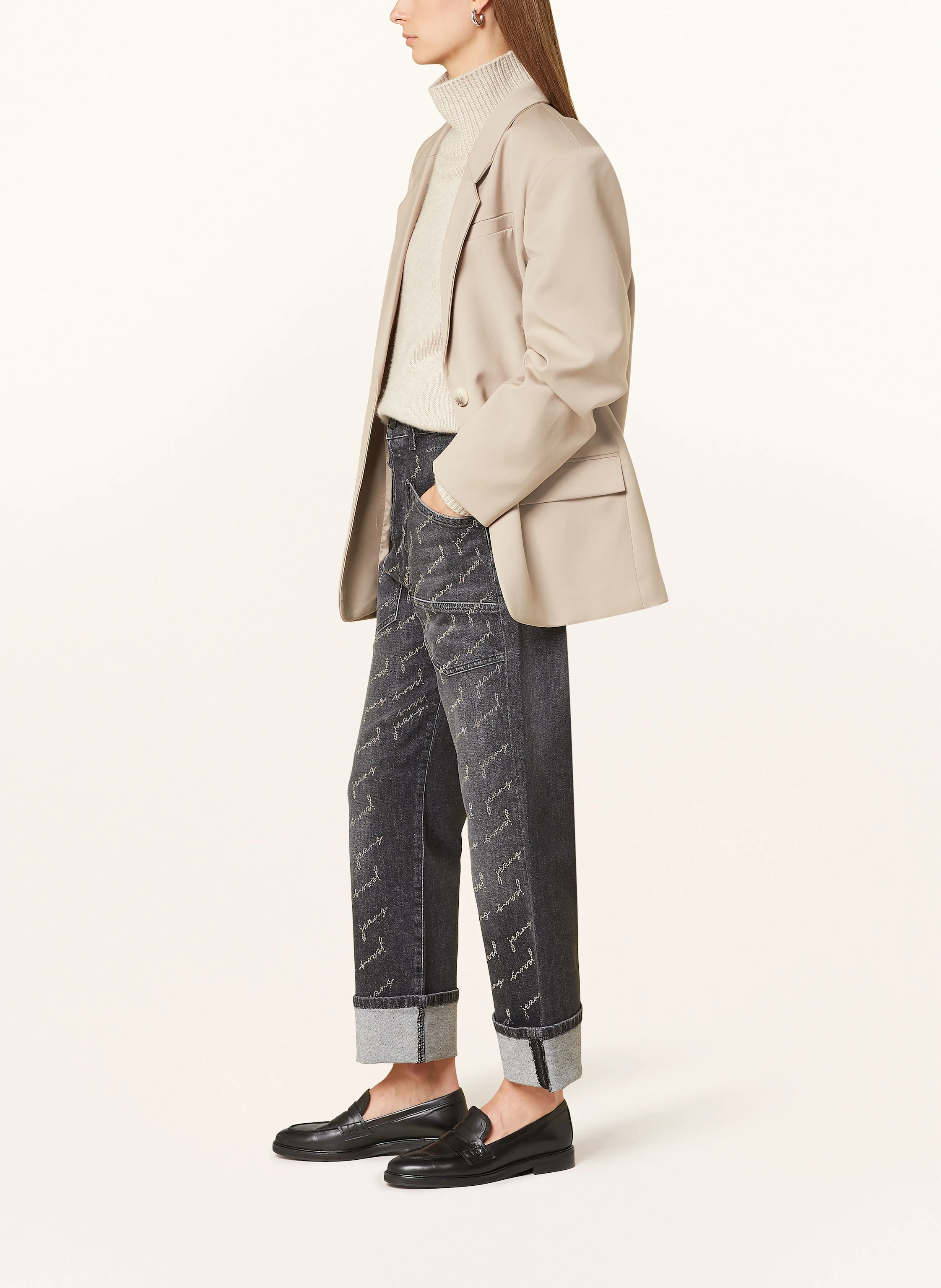 MAC Boyfriend Jeans BAGGY mit Schmucksteinen