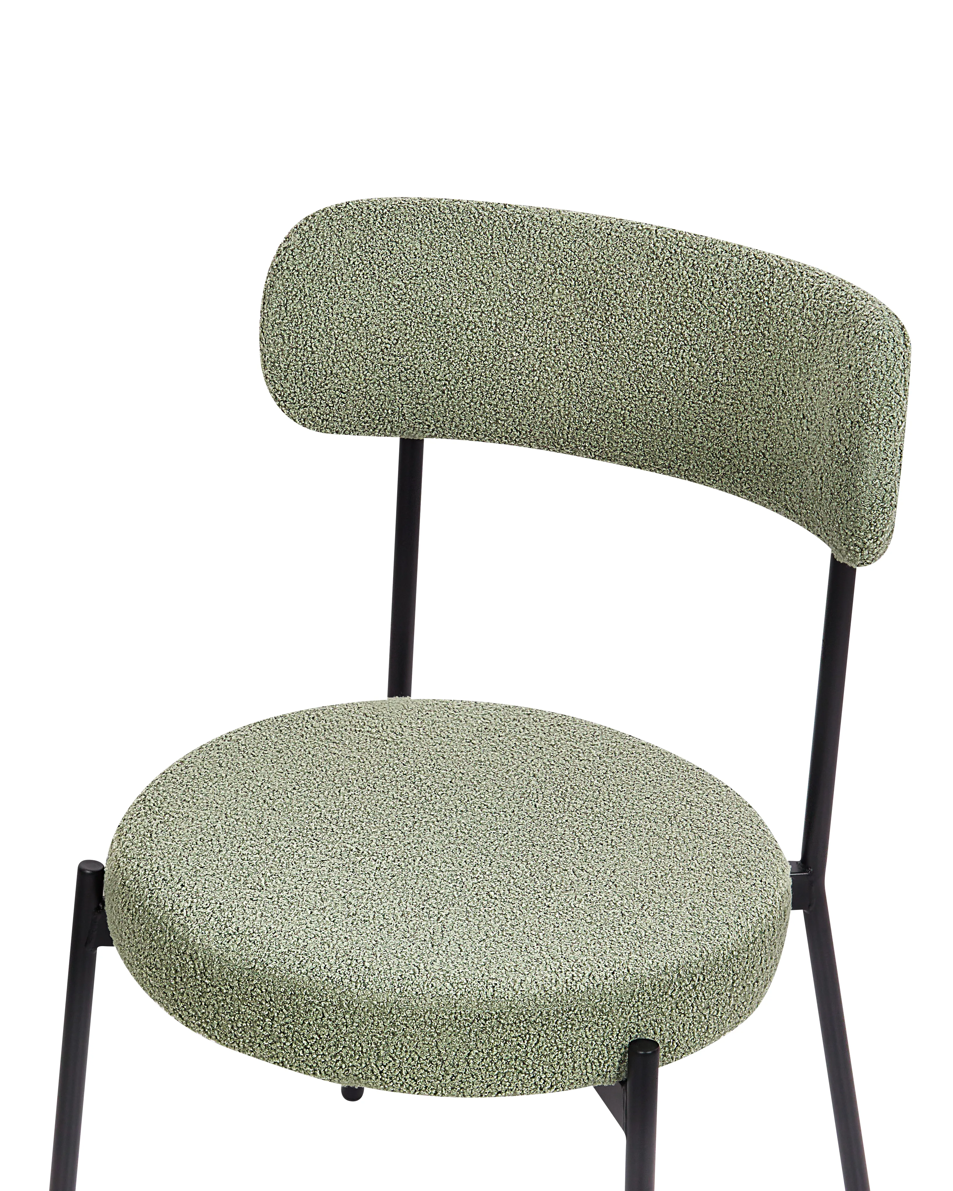Set van 2 eetkamerstoelen ALLISON Bouclé Lichtgroen