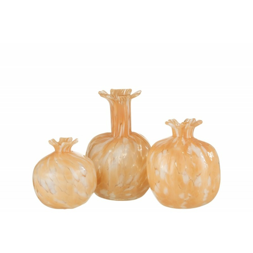 Vase en verre beige 12x12x14 cm