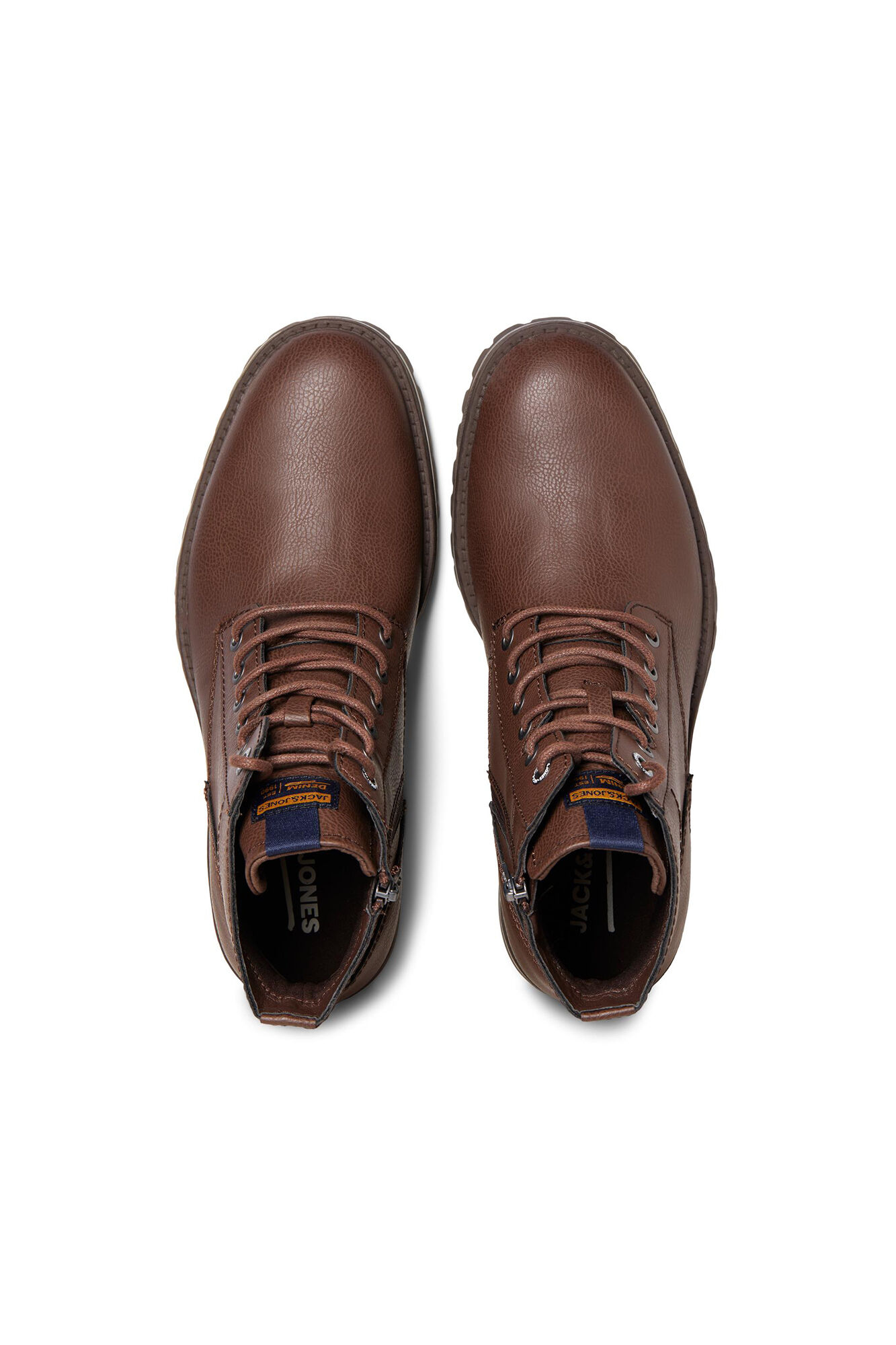 Bota de couro sintético com cadarços