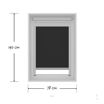 KARWEI dakraam rolgordijn verduisterend zwart (kleurnr. 7005) t.b.v. VELUX® dakraam MK08