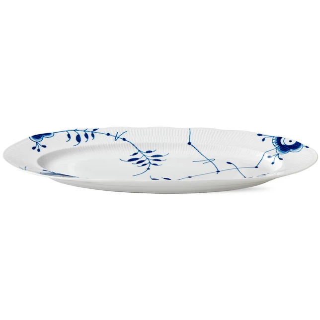 Royal Copenhagen  Blå Mega riflet fad - 60 cm.