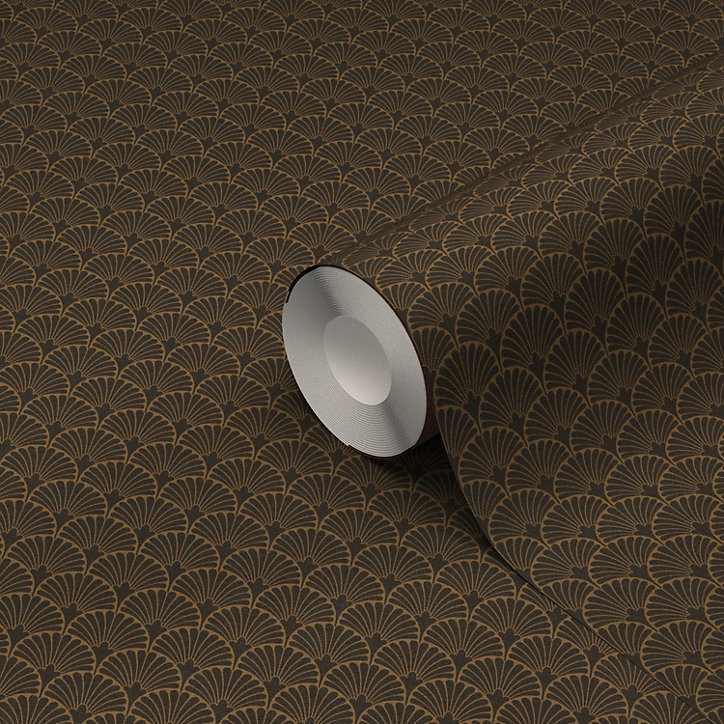 Papier peint Vinyle Intissé GoodHome Nosea noir