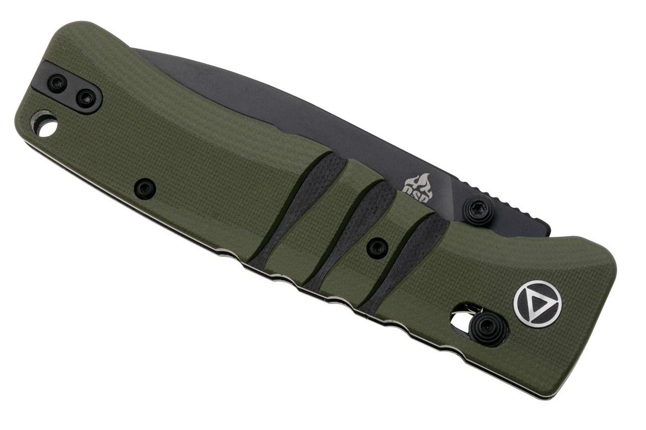QSP Knife Ripley QS160-C2 Black 14C28N Olive Green Black G10, zakmes, Keanu Alfaro design