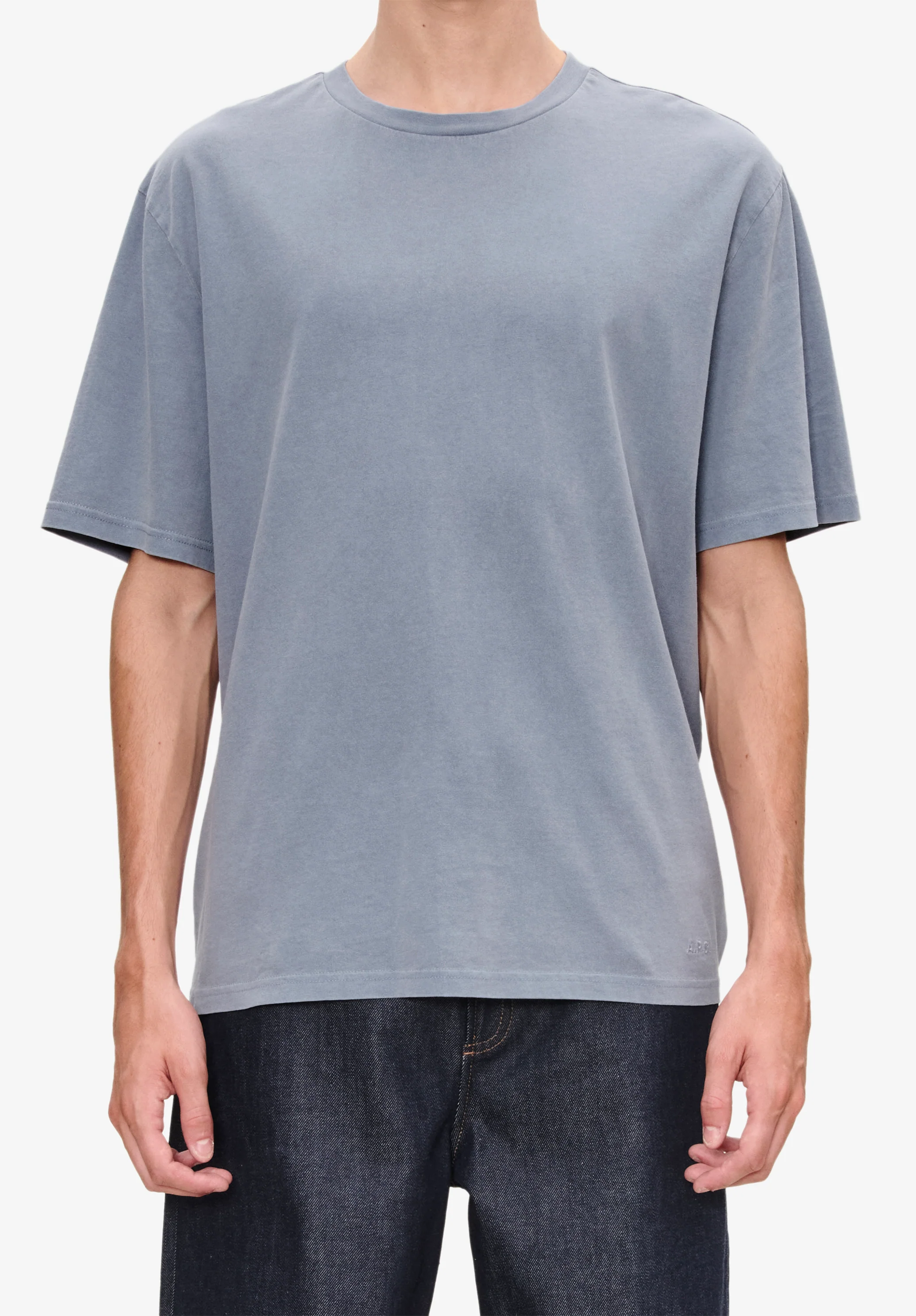 T-shirt délavé ample - Bleu acier