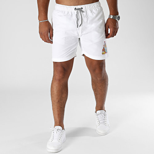 Short De Bain Gorille Graffiti Blanc