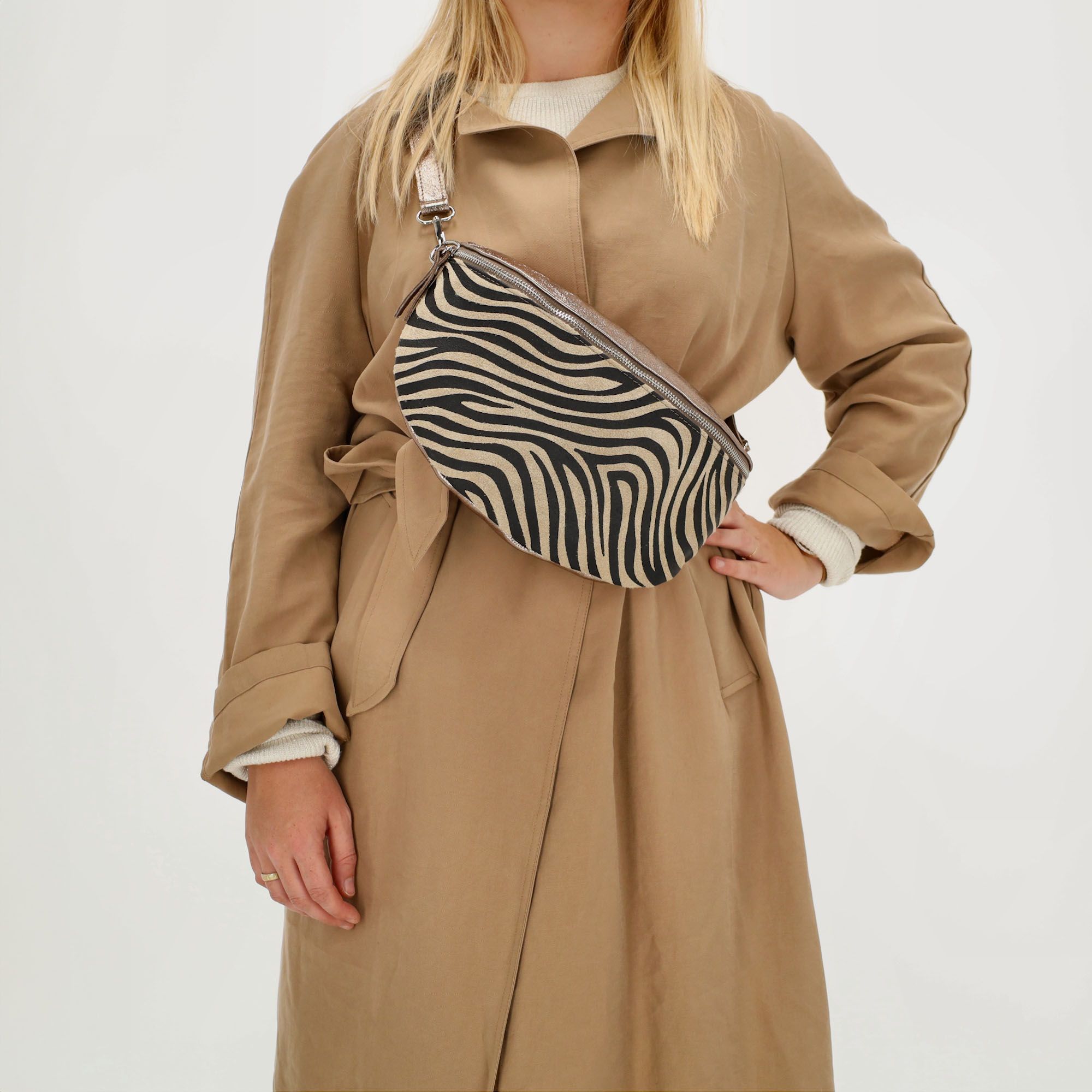 Charm London Anna Heup/ Schoudertas Zebra Brons