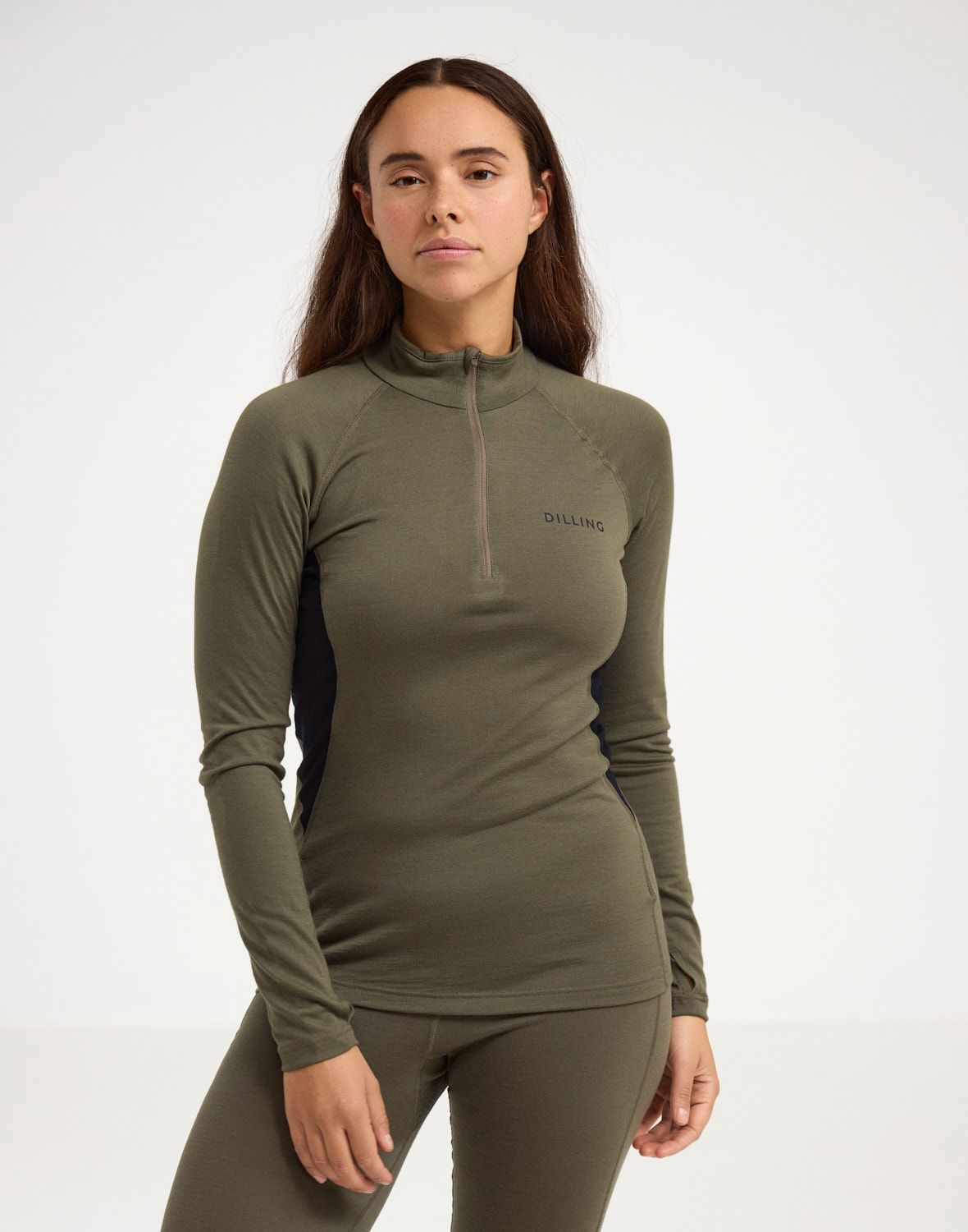 Shirt met halve rits van merinowol voor dames - Gratis