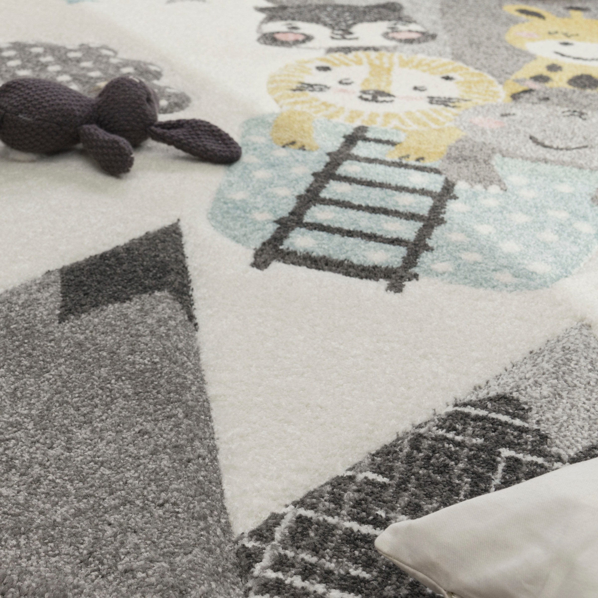 Paco Home Kinderteppich »Cosmo 343« rechteckig 12 mm Höhe 3D-Design, niedliches Tier Motiv, Pastell-Farben, Kinderzimmer