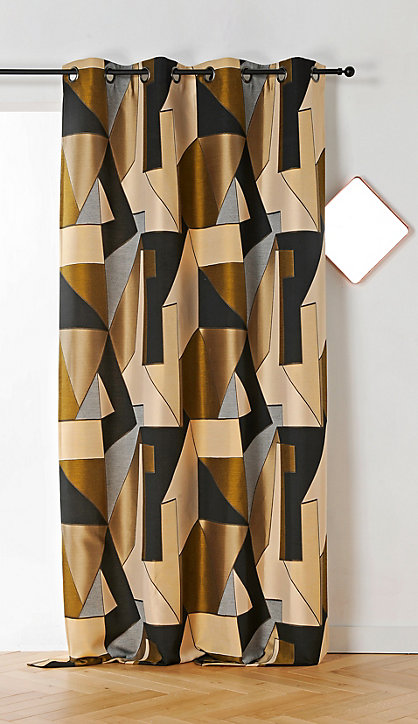 Rideau Estaque jaune Linder l.135 x H.260 cm