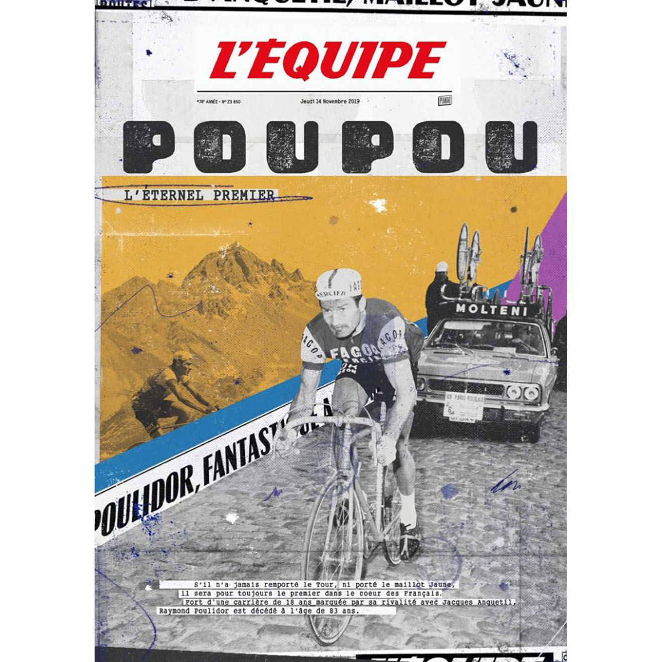 PLAKAT Affiche L'Equipe Poulidor (digigraphie) multicolore - 30x40cm
