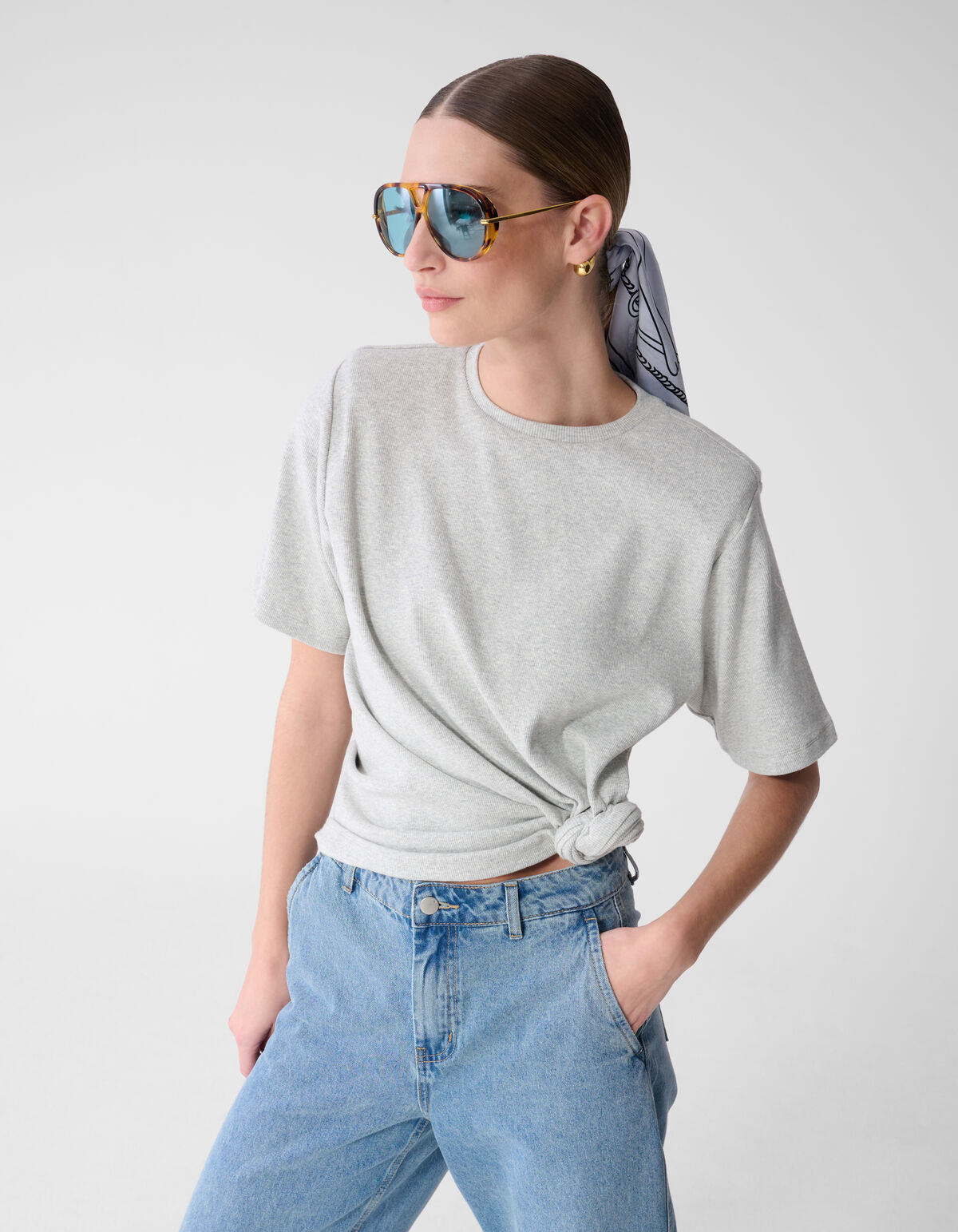 Knot T-shirt Lichtgrijs By Mieke
