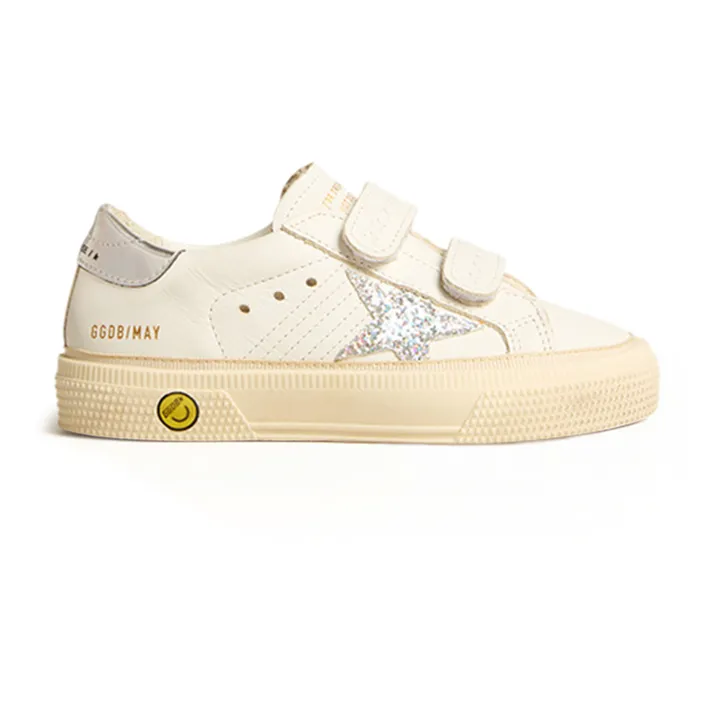 Golden Goose Baskets Scratchs May School Paillettes | Argenté