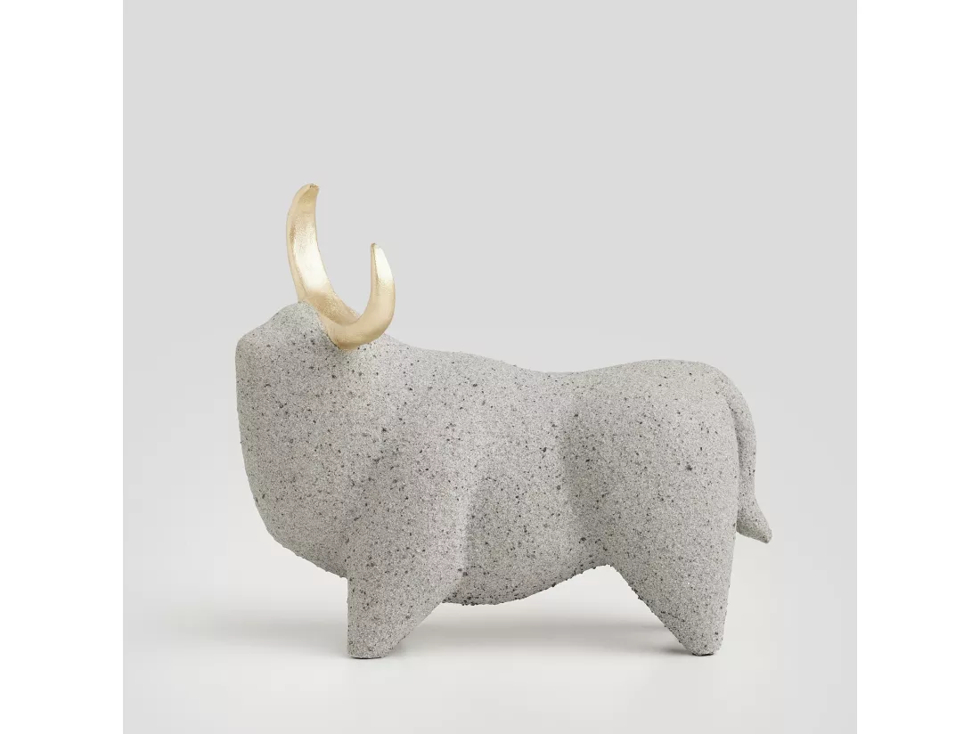 Figurine Oxen gris moyen 27.5 x 13 x 31.5