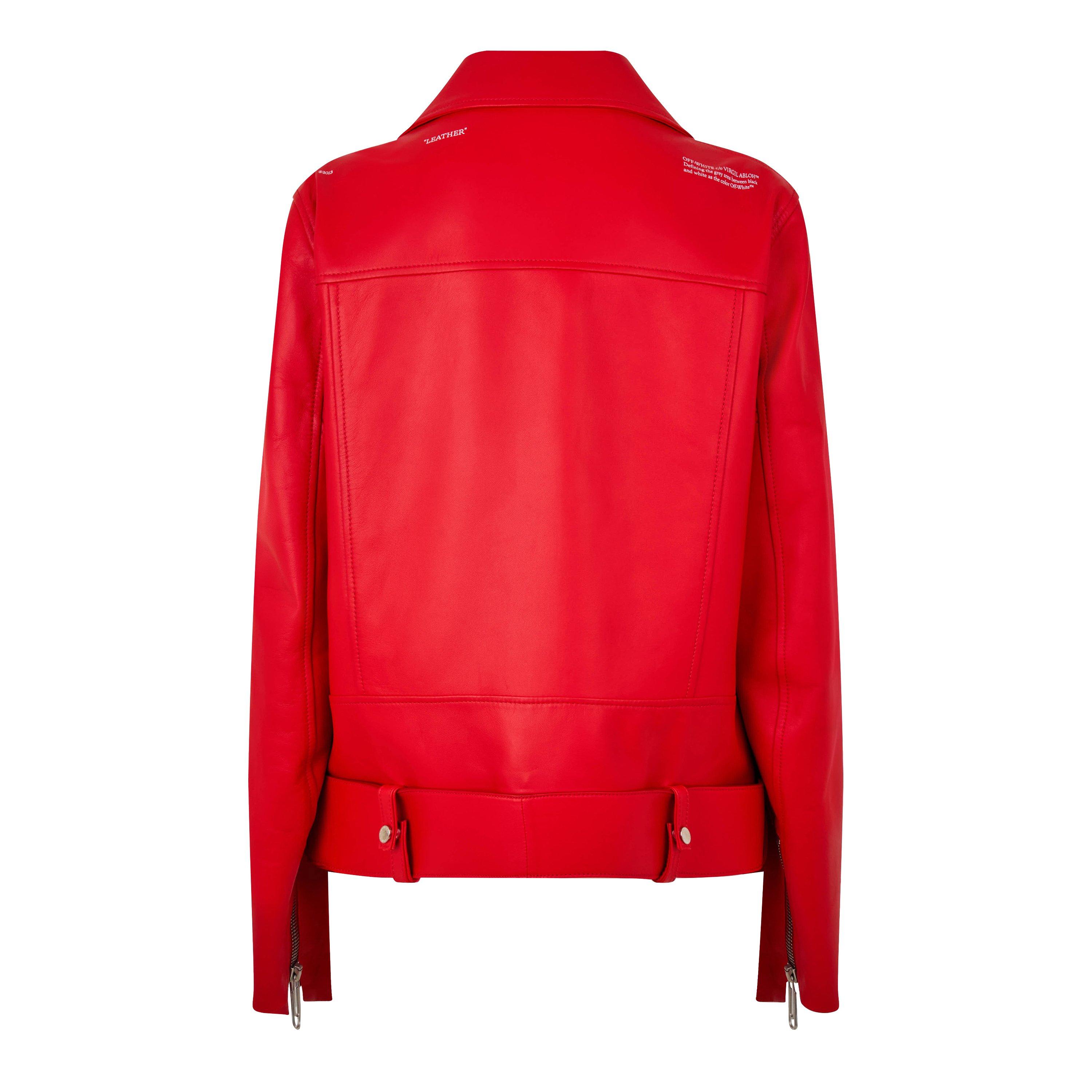 Off White Leather Biker Jacket