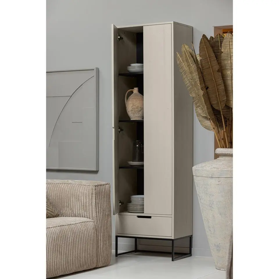 WOOOD Silas Hoge Kast - Grenen - Dust - 210x60x36
