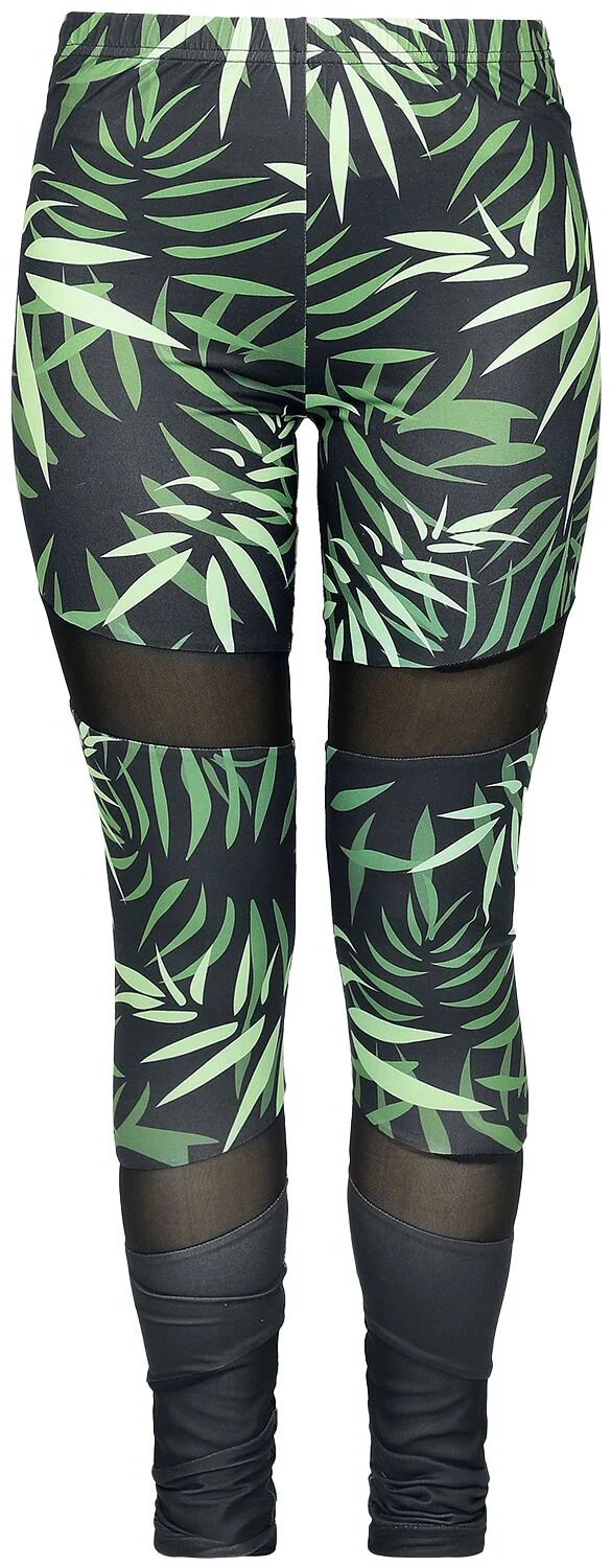 Leggings imprimé bambous & empiècements en mesh | RED by EMP Legging