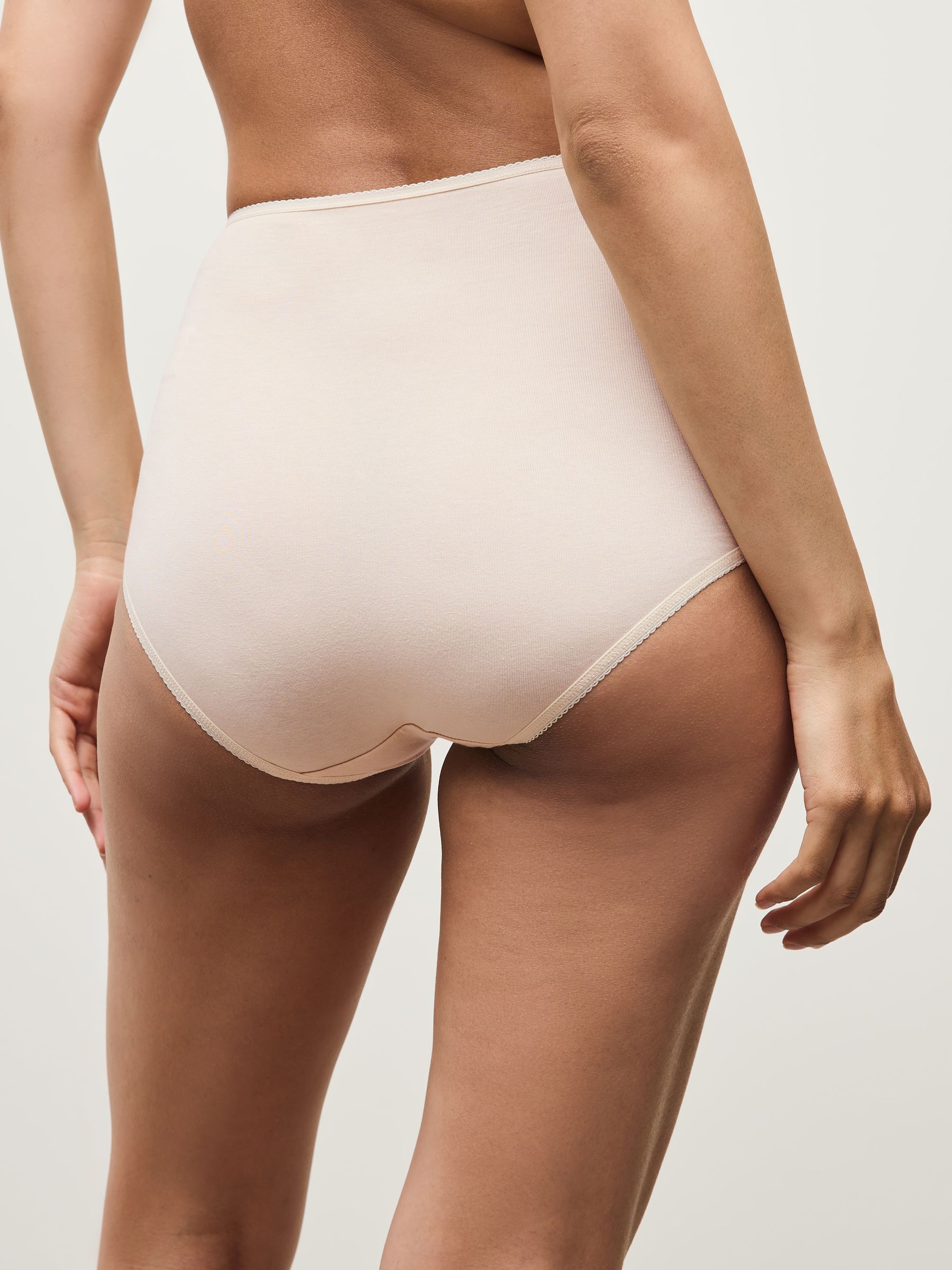 Zwart/pastelroze huidskleur/wit - Set van 5 slips met hoog katoengehalte
