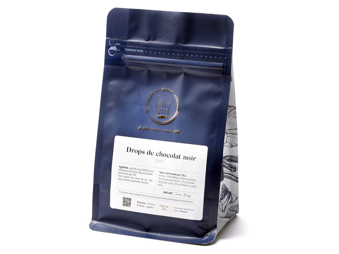 Drops de chocolat noir 50% - 250 g - Cacao Barry