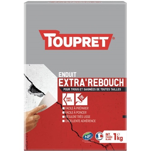 Enduit rebouchage intérieur poudre - 1 Kg - blanc
