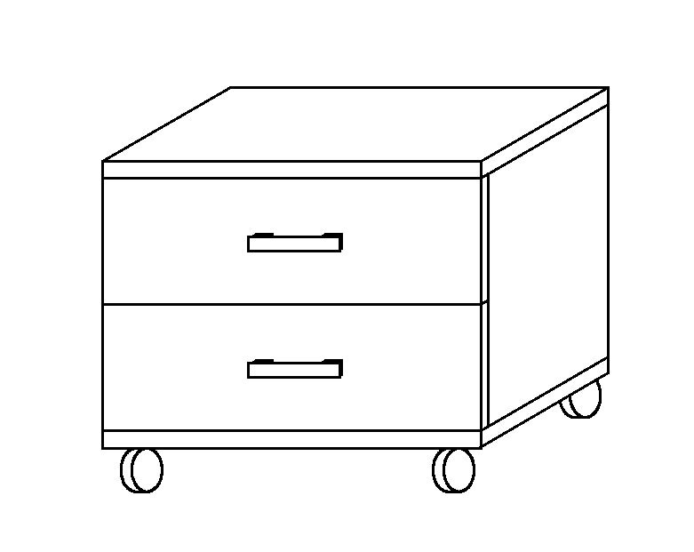 Rollcontainer POINT 50 x 41 cm Alpinweiß/ Grau metallic