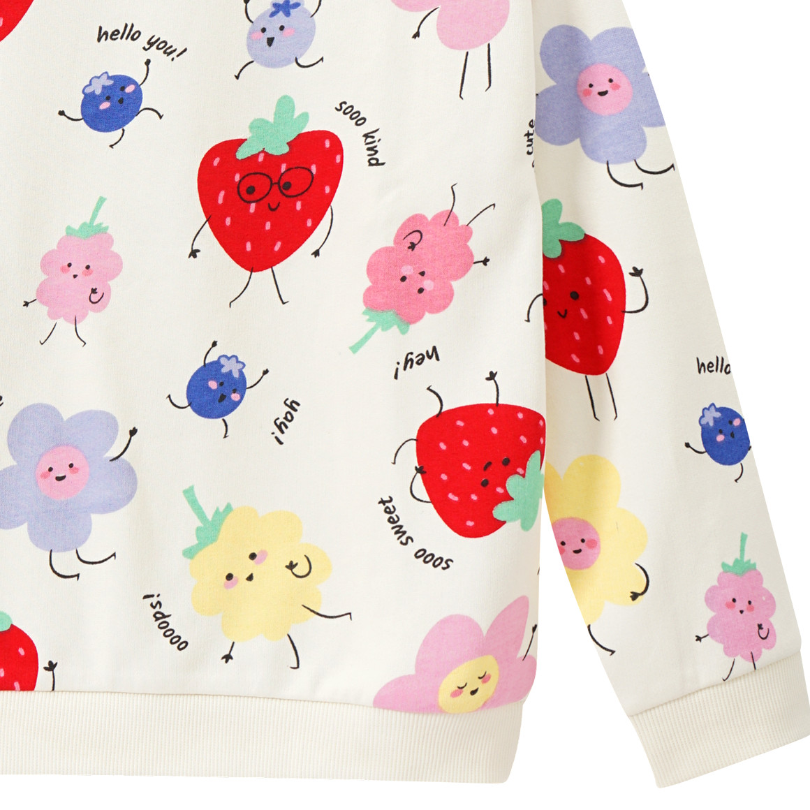Topolino Mädchen Sweatshirt mit Obst-Allover creme