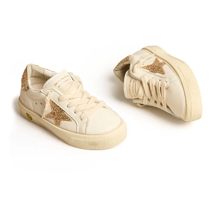 Golden Goose Baskets Lacets May Paillettes | Doré