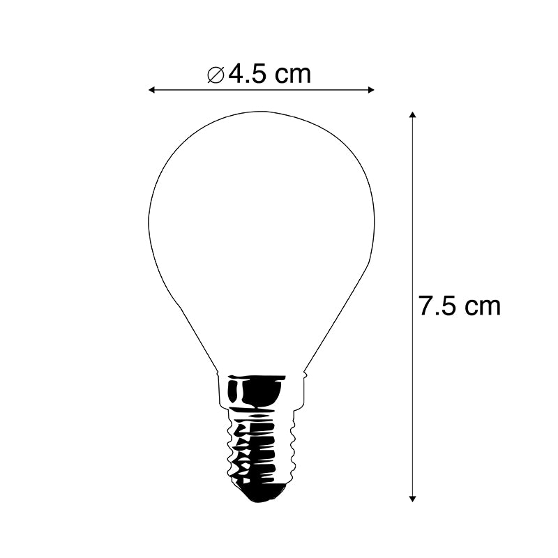 LUEDD Set van 3 E14 dimbare LED kogellampen P45 5W 470 lm 2700K