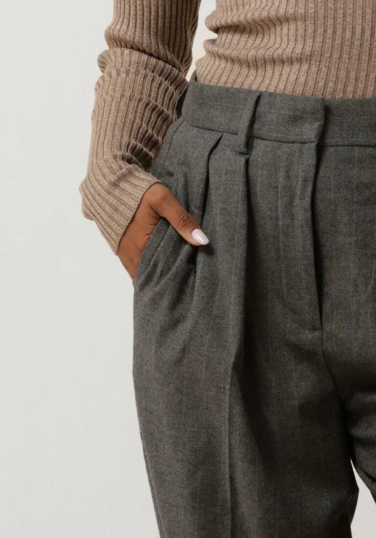 SECOND FEMALE grijze second female pantalon holsye trousers